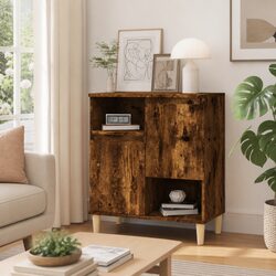 Brown Engineered Wood Sideboard with 4 Compartments