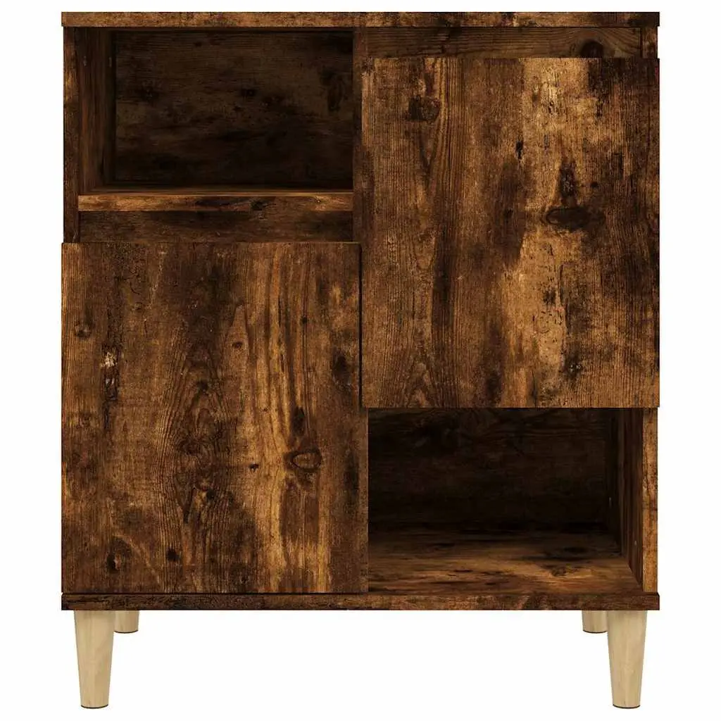 Sideboard Storage Cabinet Brown Engineered Wood 4 Compartments 2 Doors Furniture