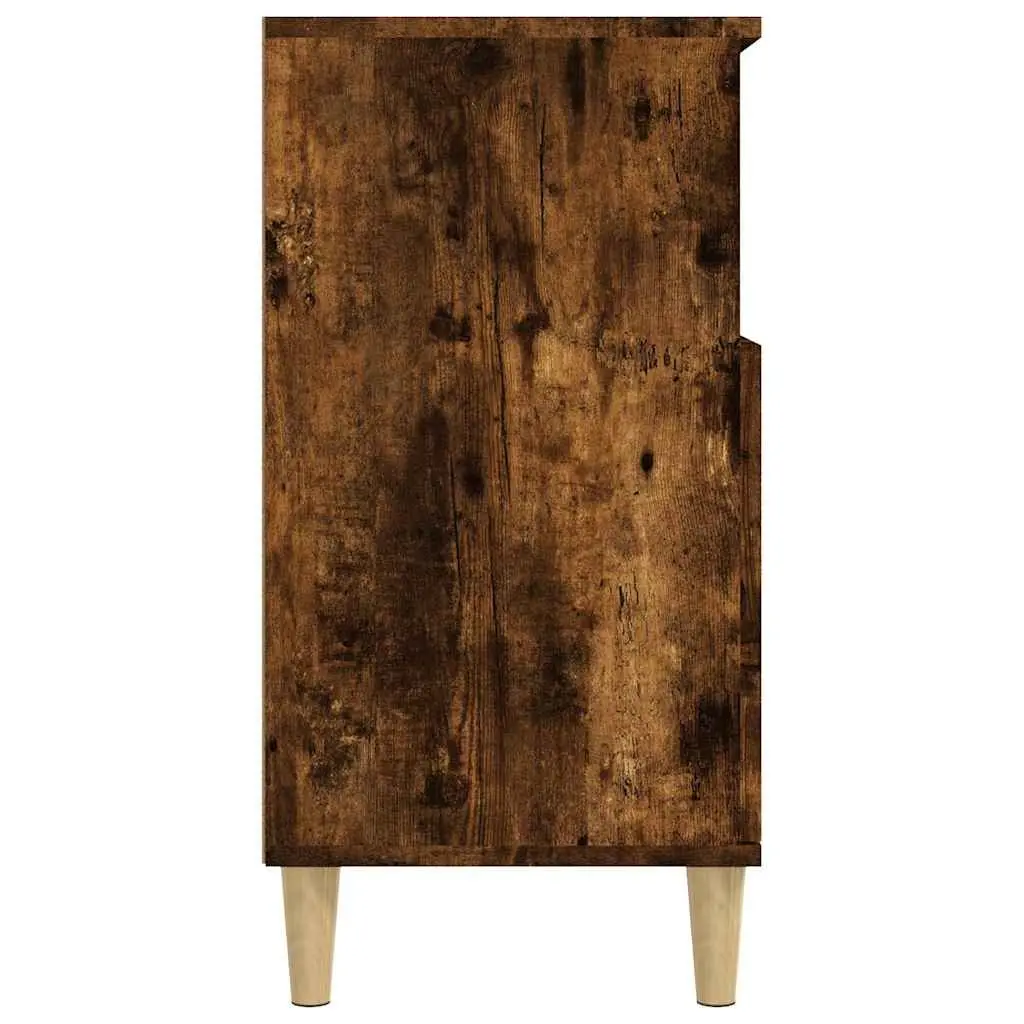 Sideboard Storage Cabinet Brown Engineered Wood 4 Compartments 2 Doors Furniture