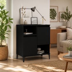 Black Sideboard Storage Cabinet 60x35x70 cm