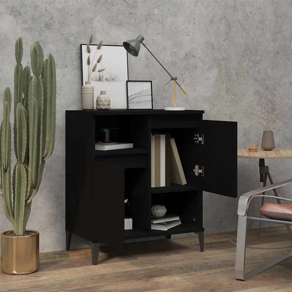 Sideboard Black 60x35x70 cm Engineered Wood Storage Cabinet