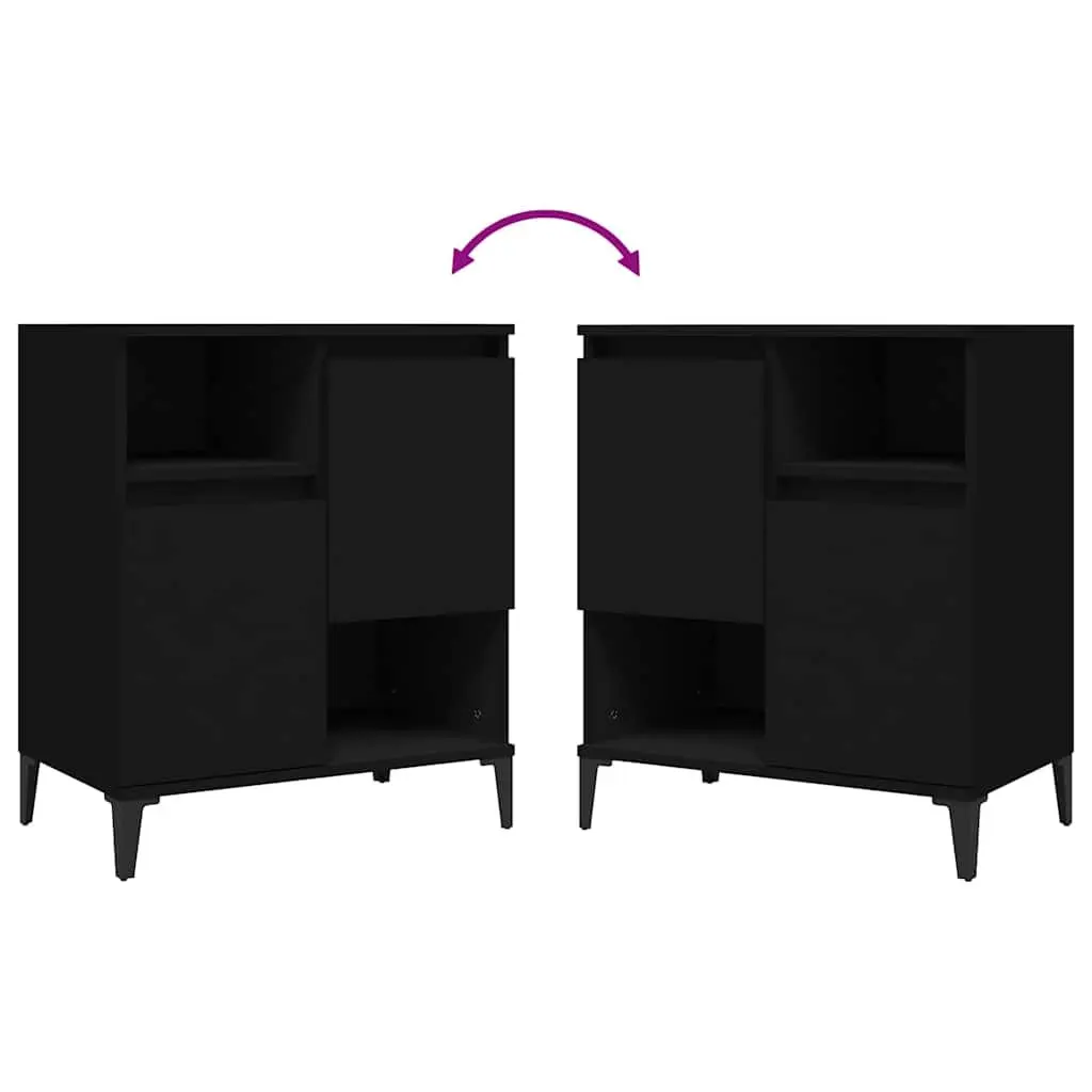 Sideboard Black 60x35x70 cm Engineered Wood Storage Cabinet
