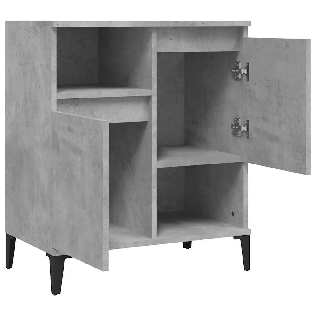 Grey Sideboard Cabinet Engineered Wood 60x35x70cm Storage Buffet Cupboard