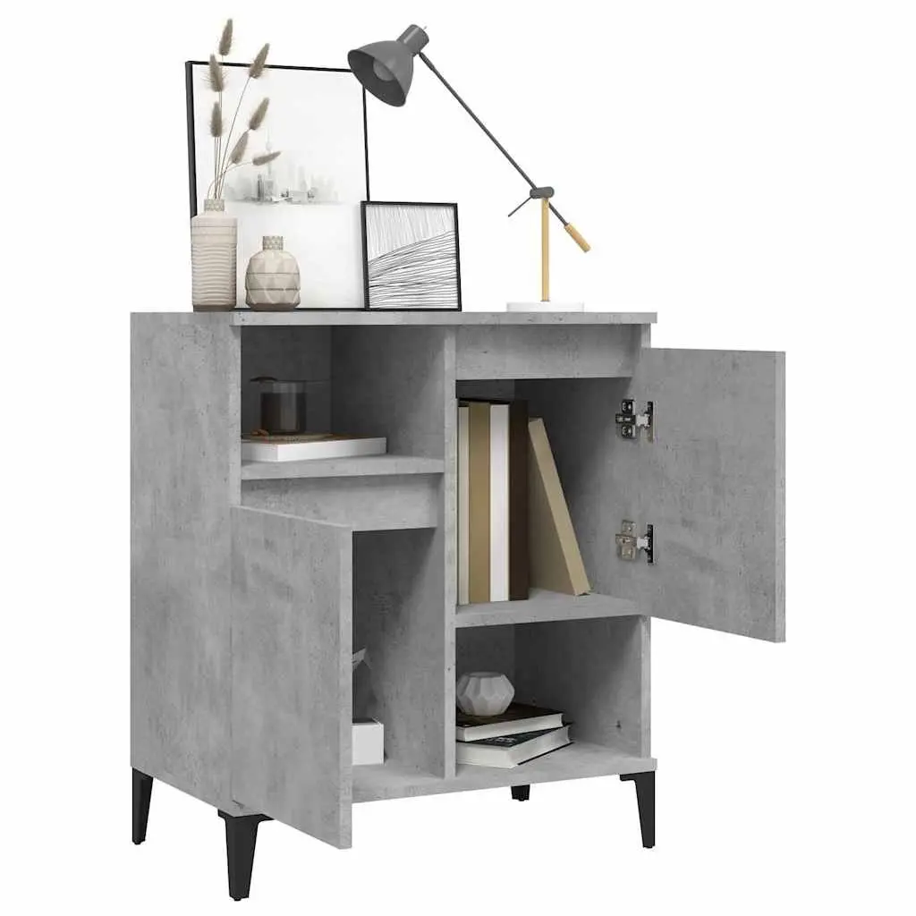 Grey Sideboard Cabinet Engineered Wood 60x35x70cm Storage Buffet Cupboard