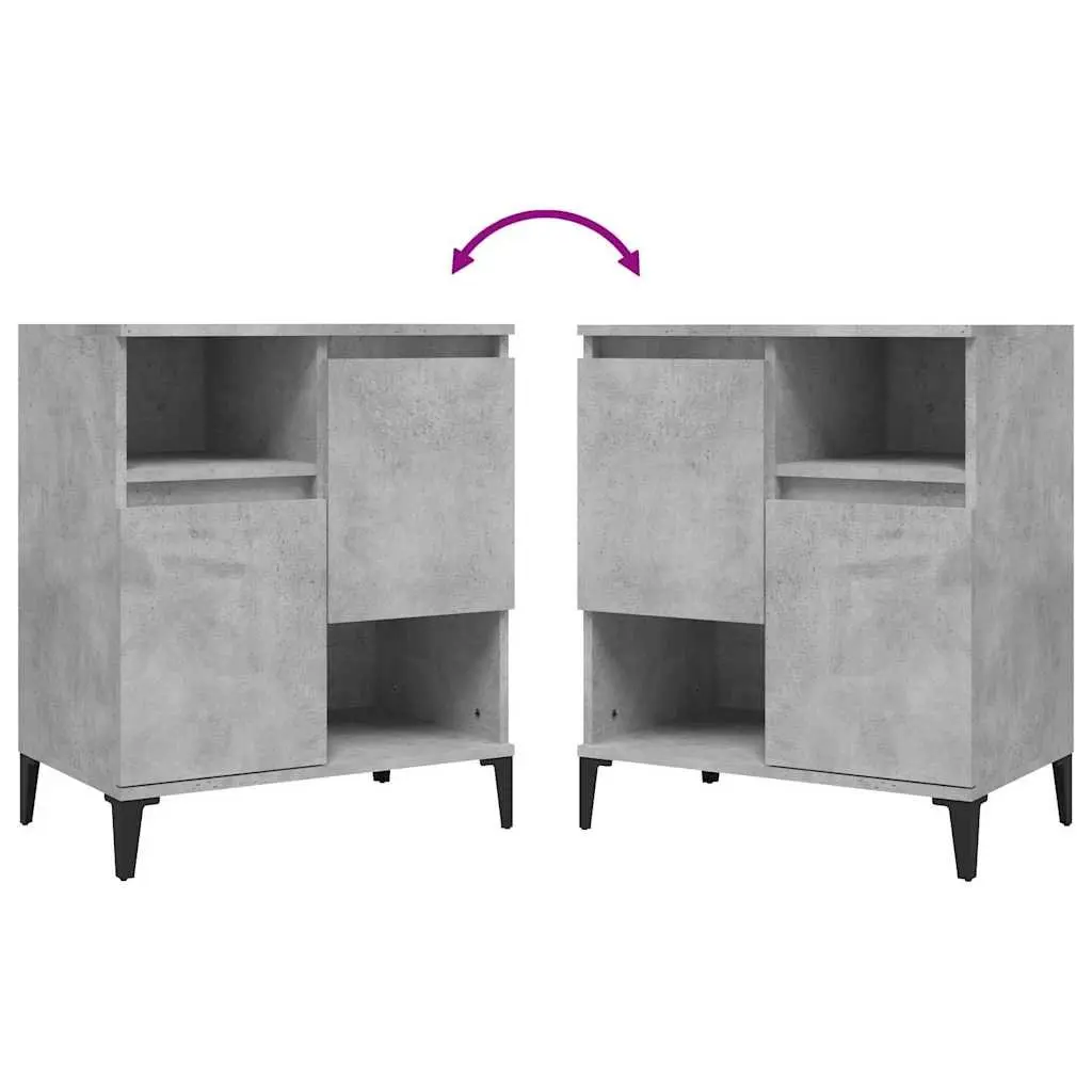 Grey Sideboard Cabinet Engineered Wood 60x35x70cm Storage Buffet Cupboard