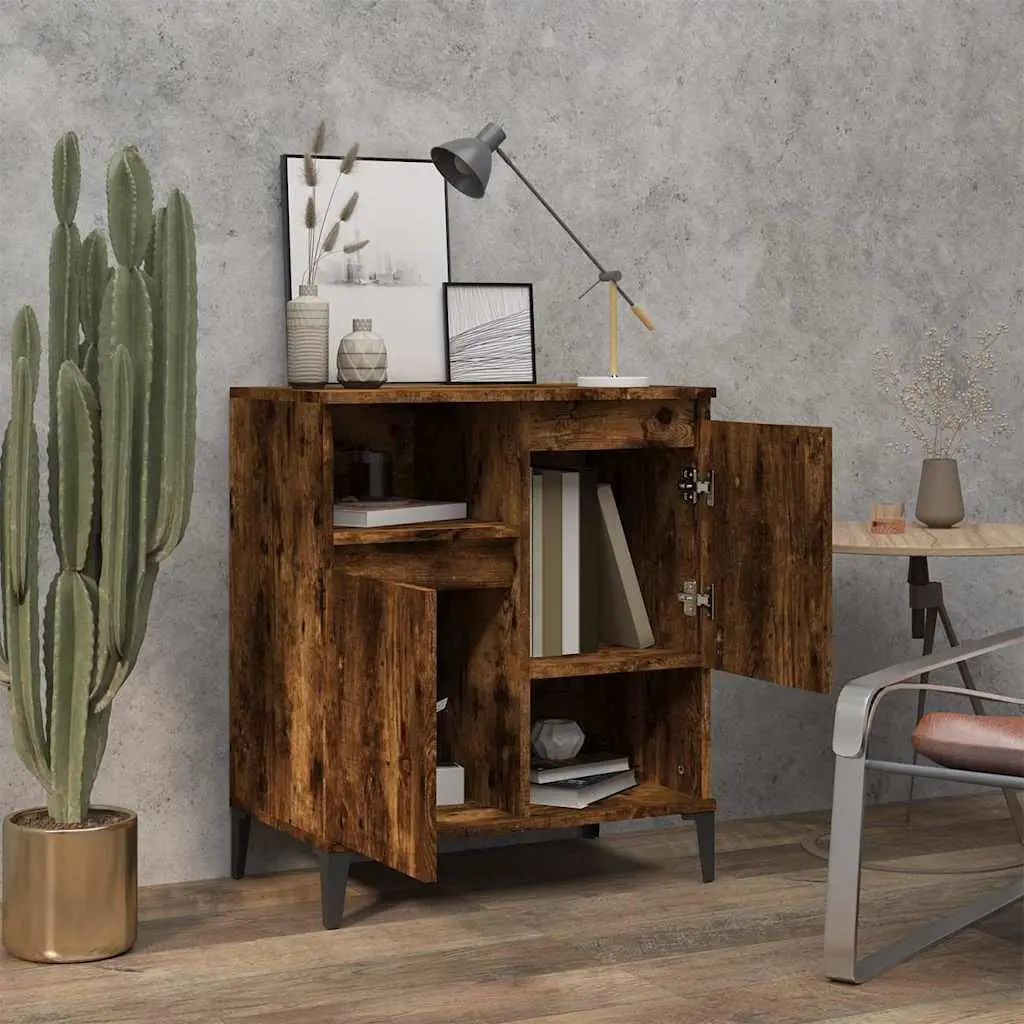 Storage Sideboard Cabinet Engineered Wood Brown 70cm Height 60cm Width 35cm Depth