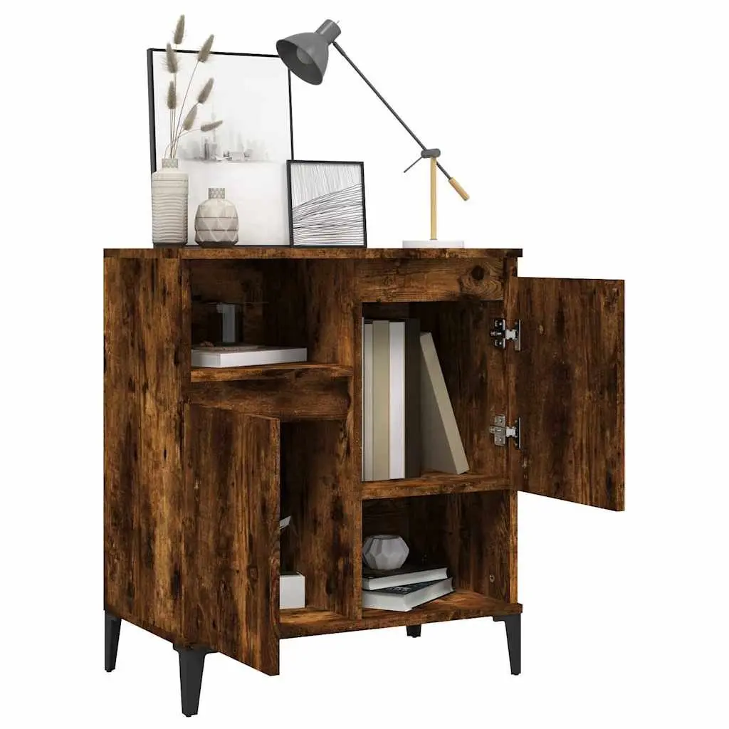 Storage Sideboard Cabinet Engineered Wood Brown 70cm Height 60cm Width 35cm Depth