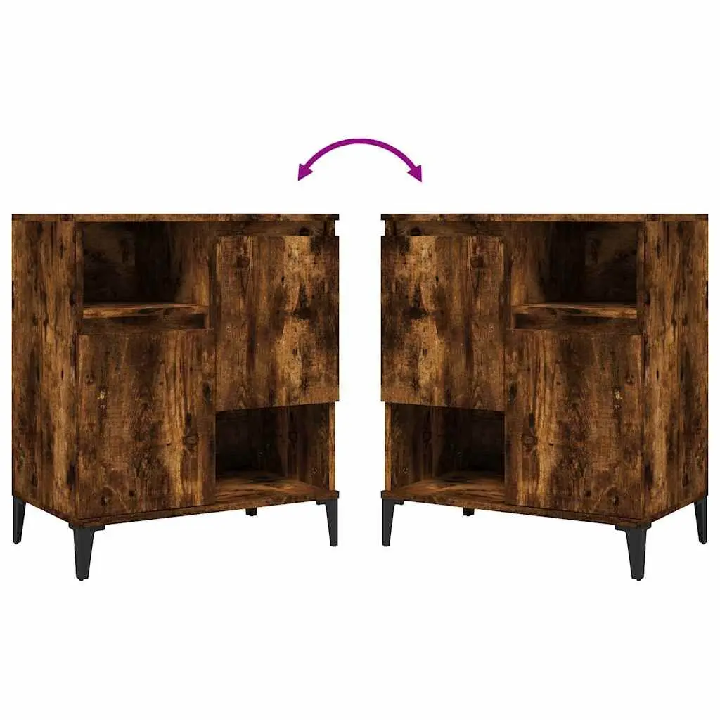 Storage Sideboard Cabinet Engineered Wood Brown 70cm Height 60cm Width 35cm Depth