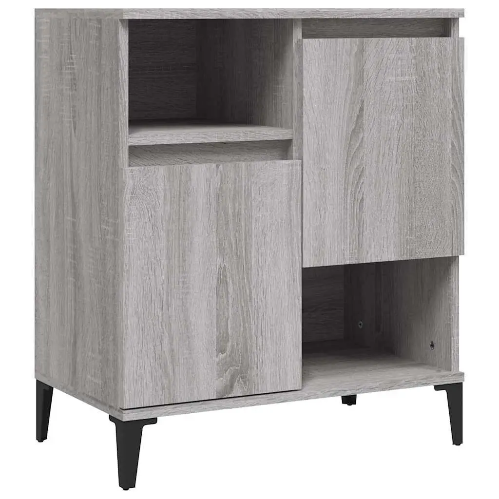 Sideboard Grey Sonoma 60x35x70 cm Engineered Wood Storage Cabinet with 4 Compartments Display