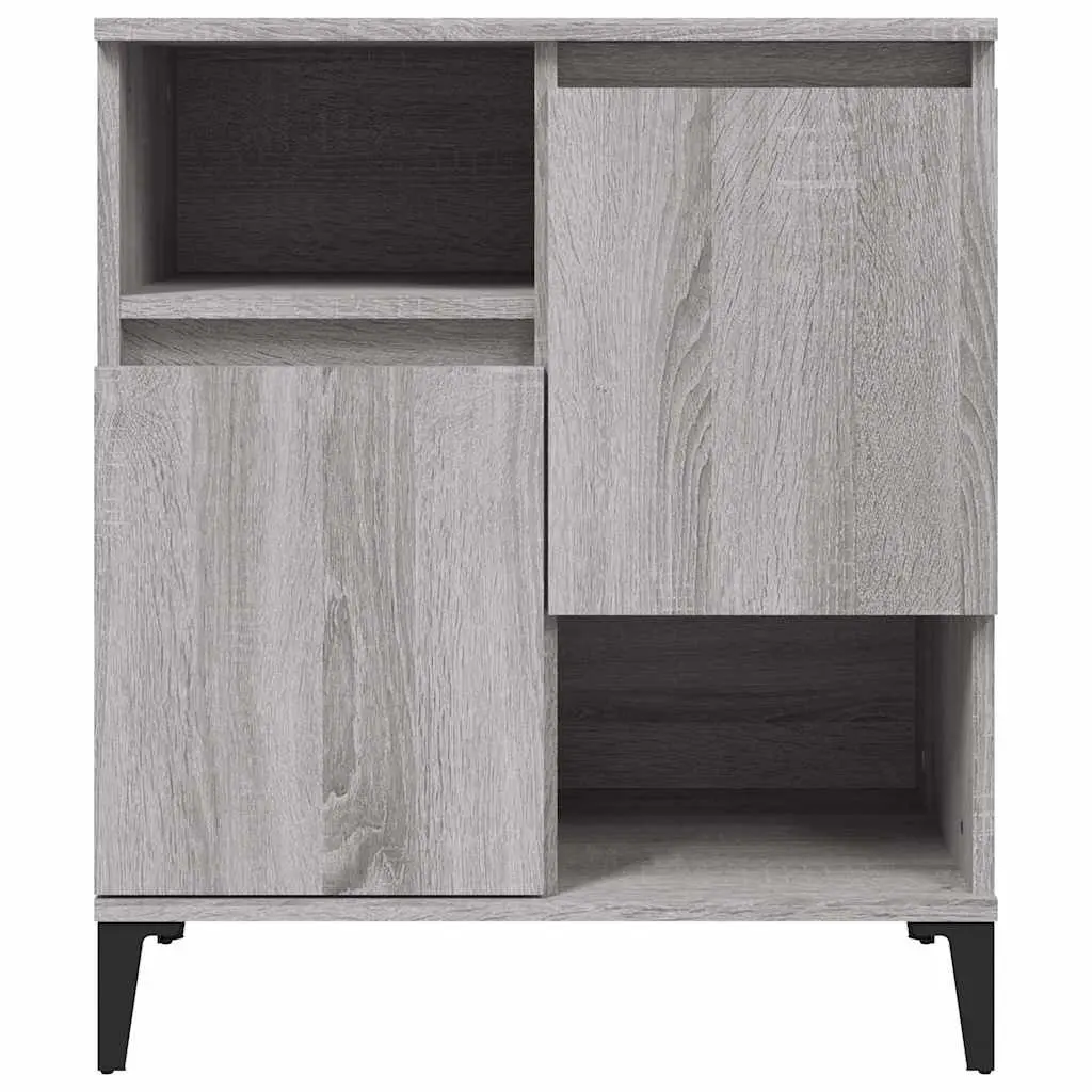 Sideboard Grey Sonoma 60x35x70 cm Engineered Wood Storage Cabinet with 4 Compartments Display