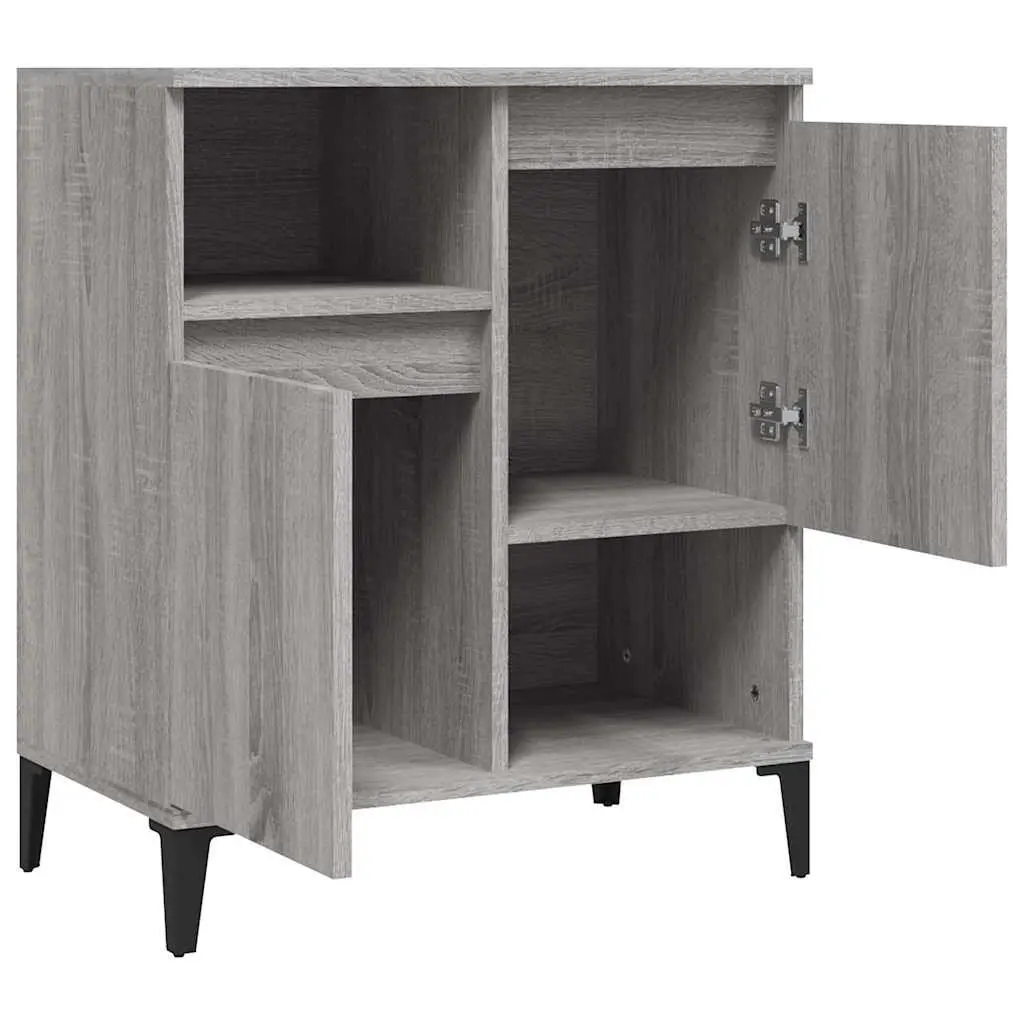 Sideboard Grey Sonoma 60x35x70 cm Engineered Wood Storage Cabinet with 4 Compartments Display