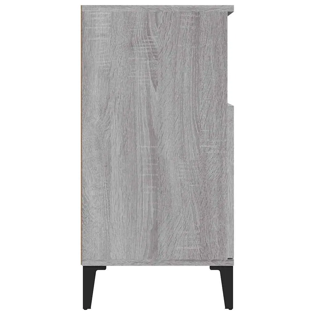 Sideboard Grey Sonoma 60x35x70 cm Engineered Wood Storage Cabinet with 4 Compartments Display