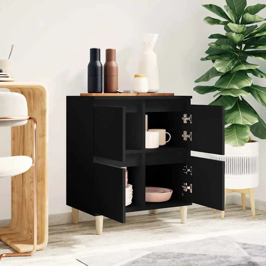 Sideboard Black 60x35x70 cm Engineered Wood Storage Cabinet Buffet Furniture