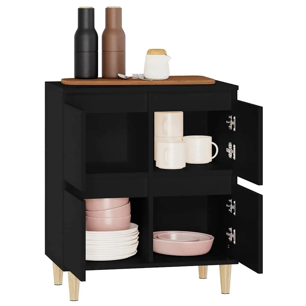 Sideboard Black 60x35x70 cm Engineered Wood Storage Cabinet Buffet Furniture