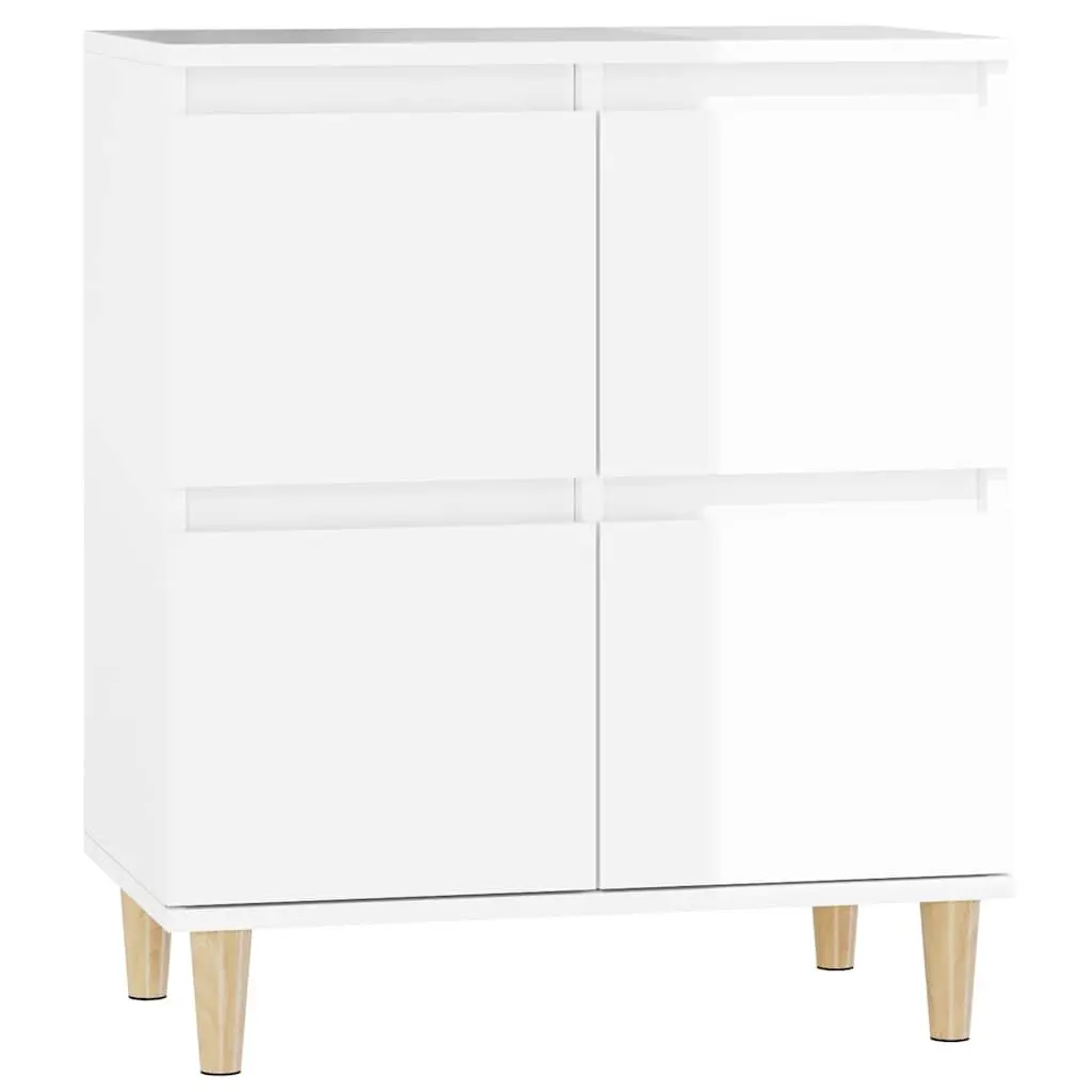 Sideboard High Gloss White 60x35x70cm Engineered Wood Storage Buffet