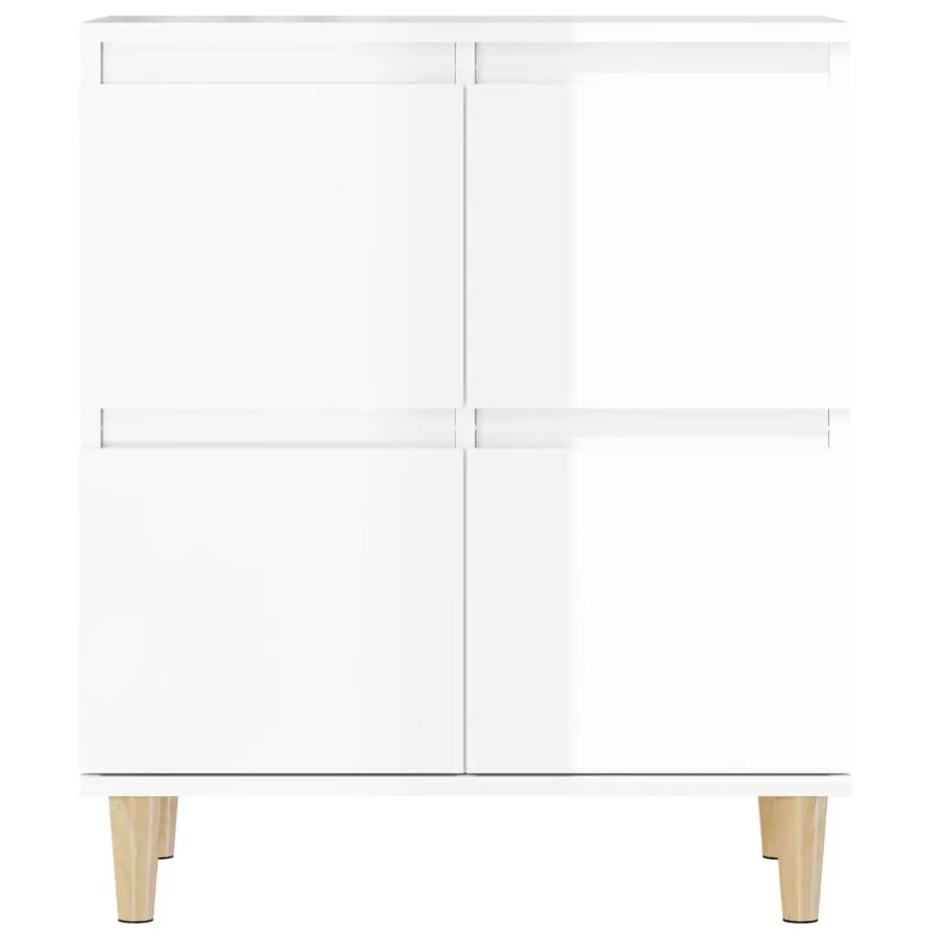 Sideboard High Gloss White 60x35x70cm Engineered Wood Storage Buffet
