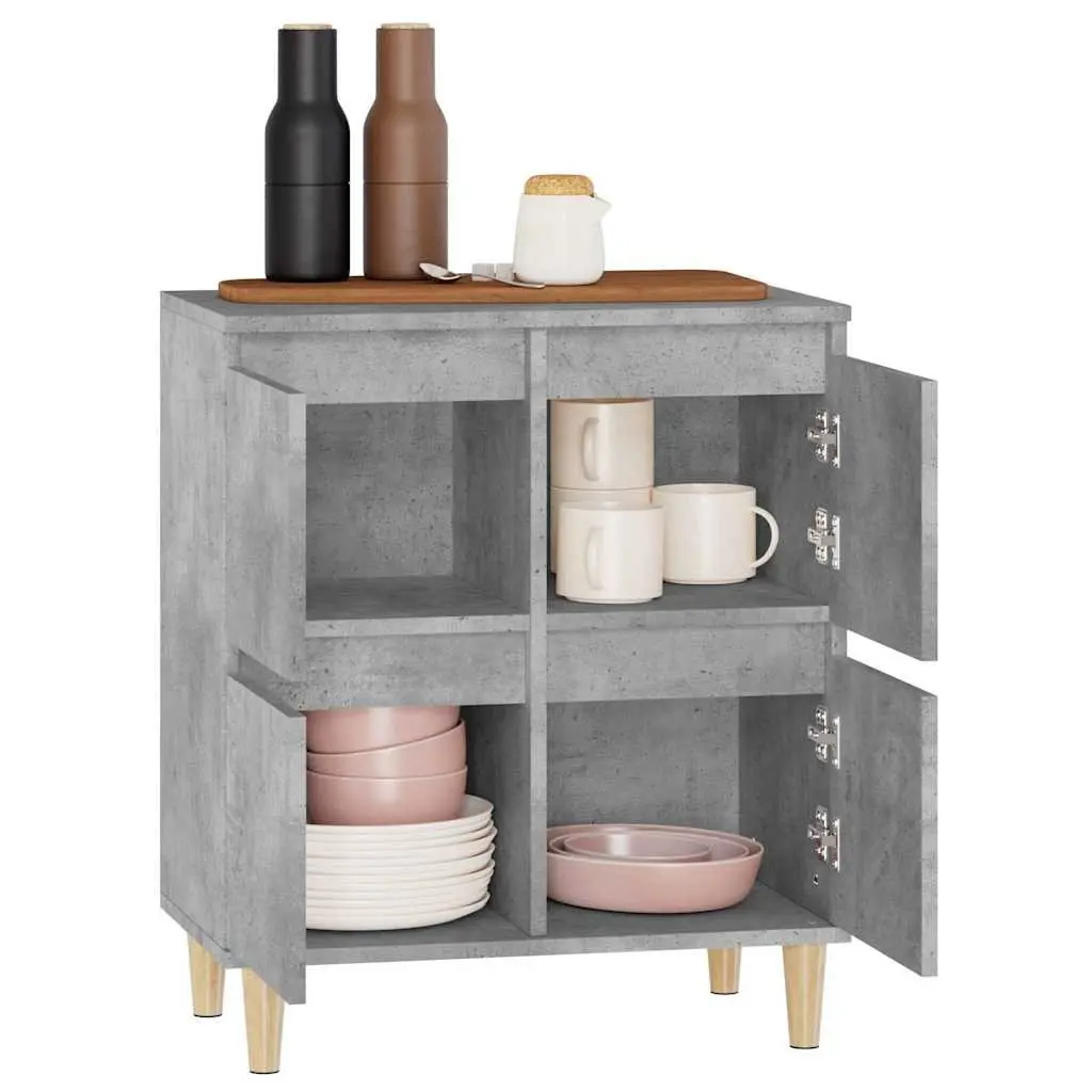 Sideboard Grey Engineered Wood Storage Cabinet 60x35x70cm