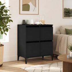 Elegant Black Sideboard Storage Cabinet 60x35x70 cm