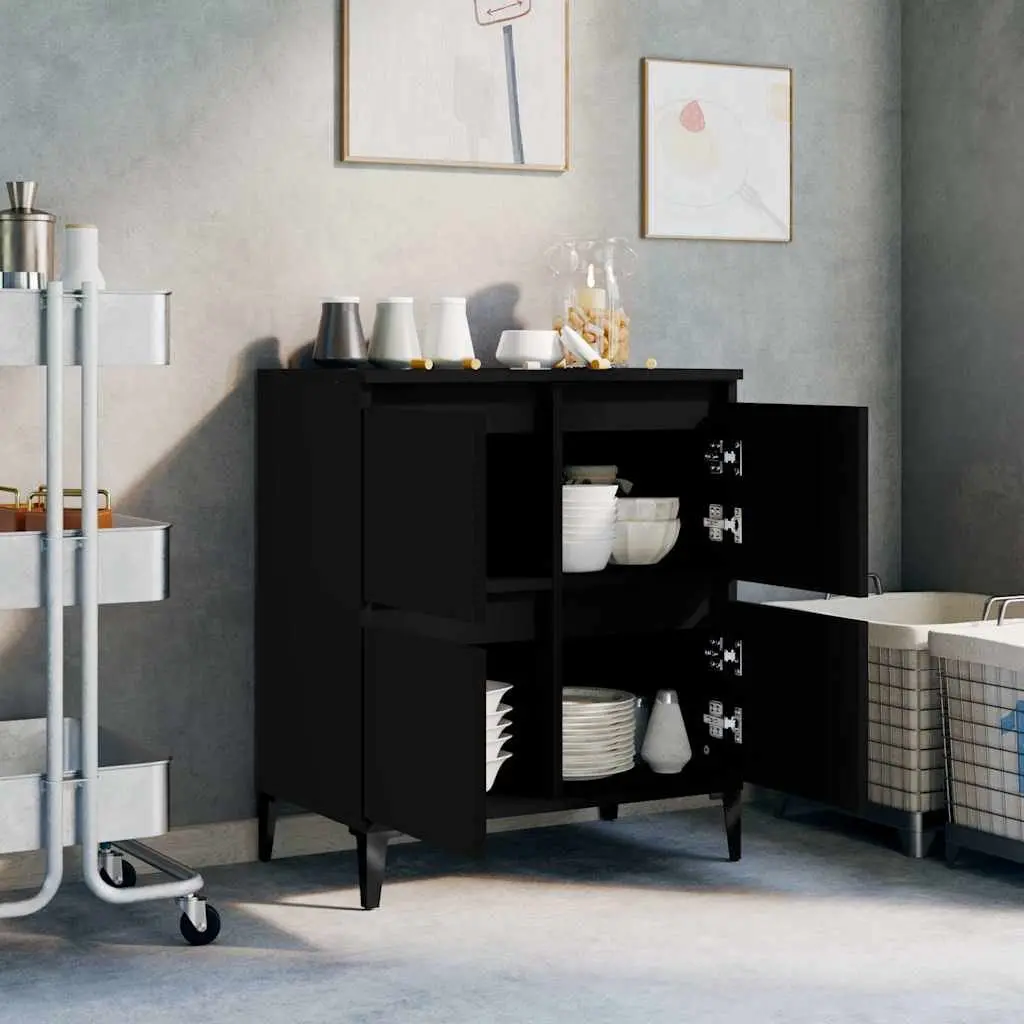 Black Sideboard Storage Cabinet 60x35x70 cm