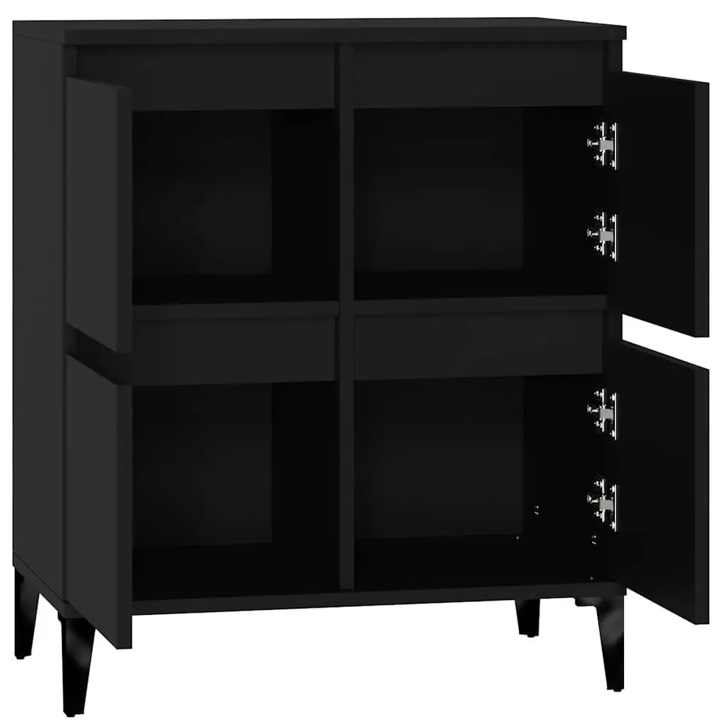 Black Sideboard Storage Cabinet 60x35x70 cm
