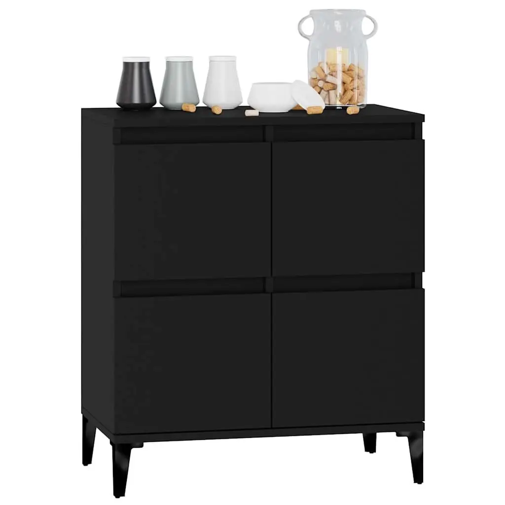 Black Sideboard Storage Cabinet 60x35x70 cm