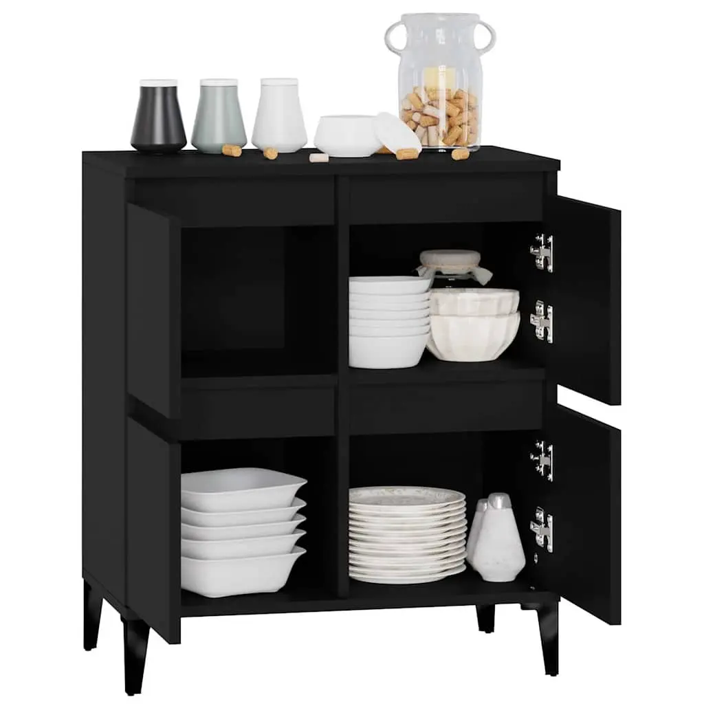 Black Sideboard Storage Cabinet 60x35x70 cm