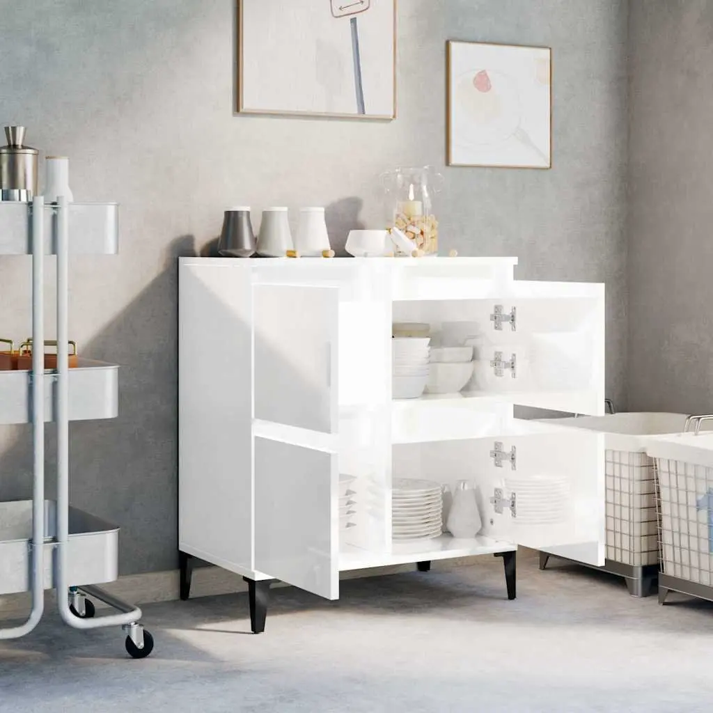 White High Gloss Sideboard Storage Cabinet