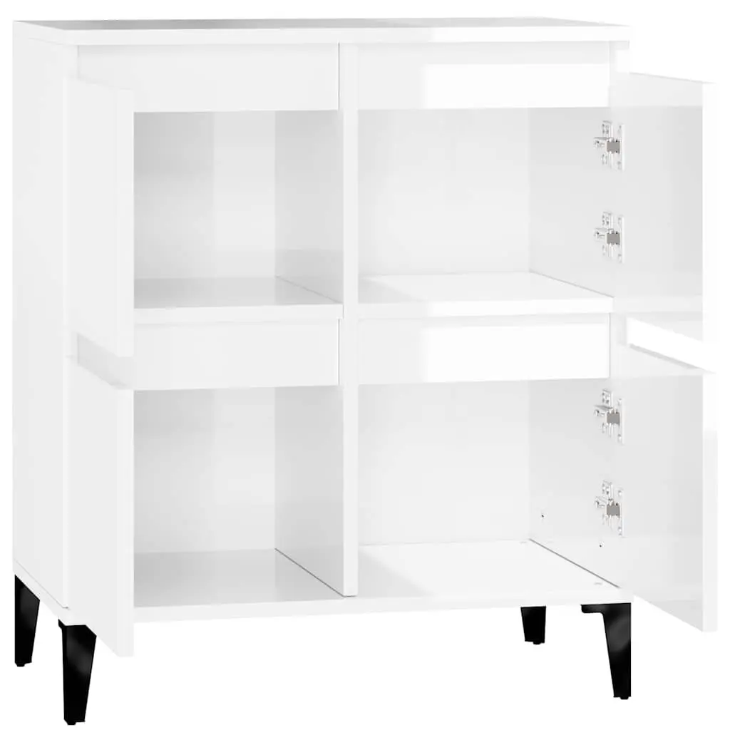 White High Gloss Sideboard Storage Cabinet