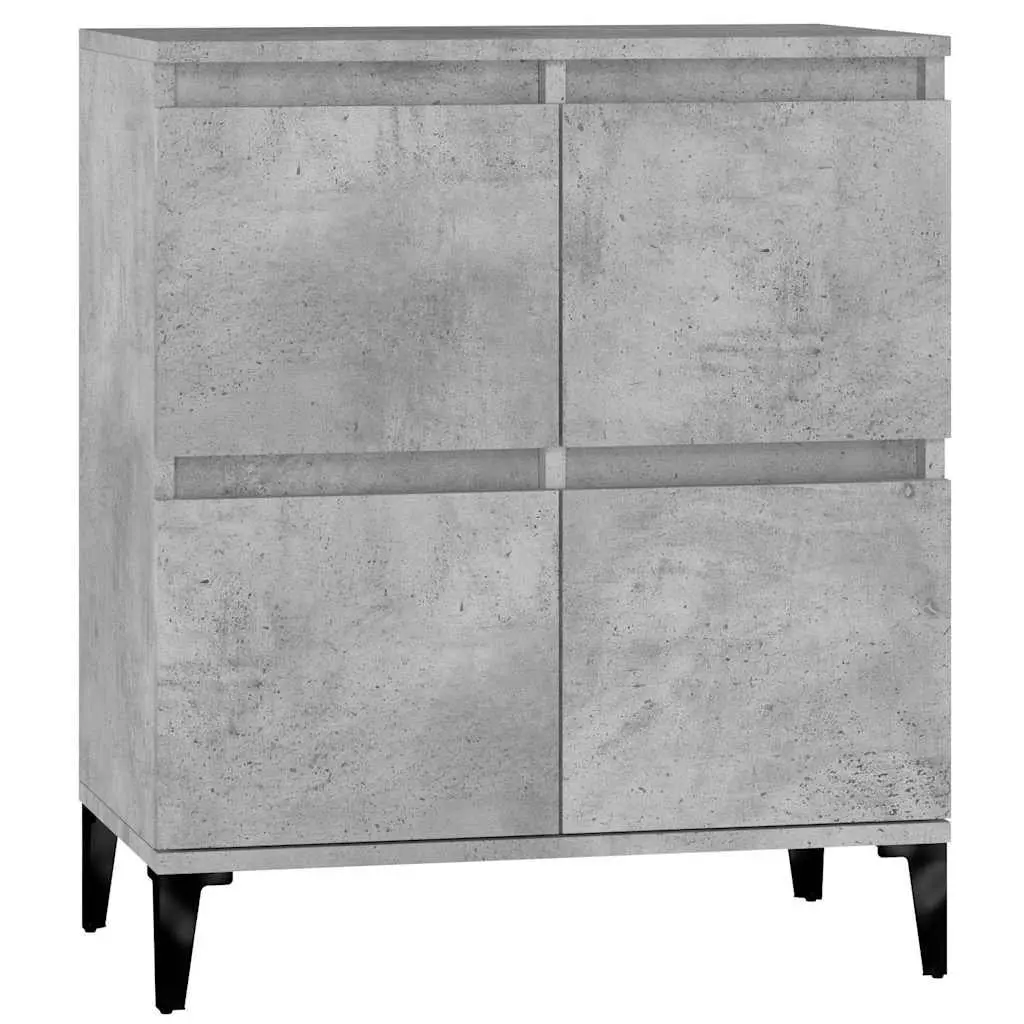 Sideboard Grey Engineered Wood Storage Cabinet 60W x 35D x 70H cm