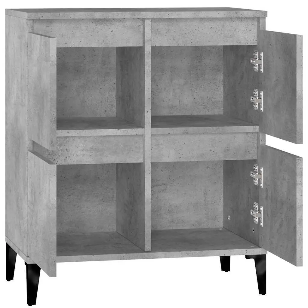 Sideboard Grey Engineered Wood Storage Cabinet 60W x 35D x 70H cm