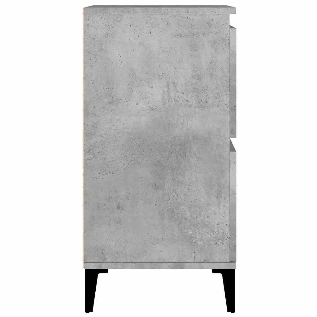 Sideboard Grey Engineered Wood Storage Cabinet 60W x 35D x 70H cm