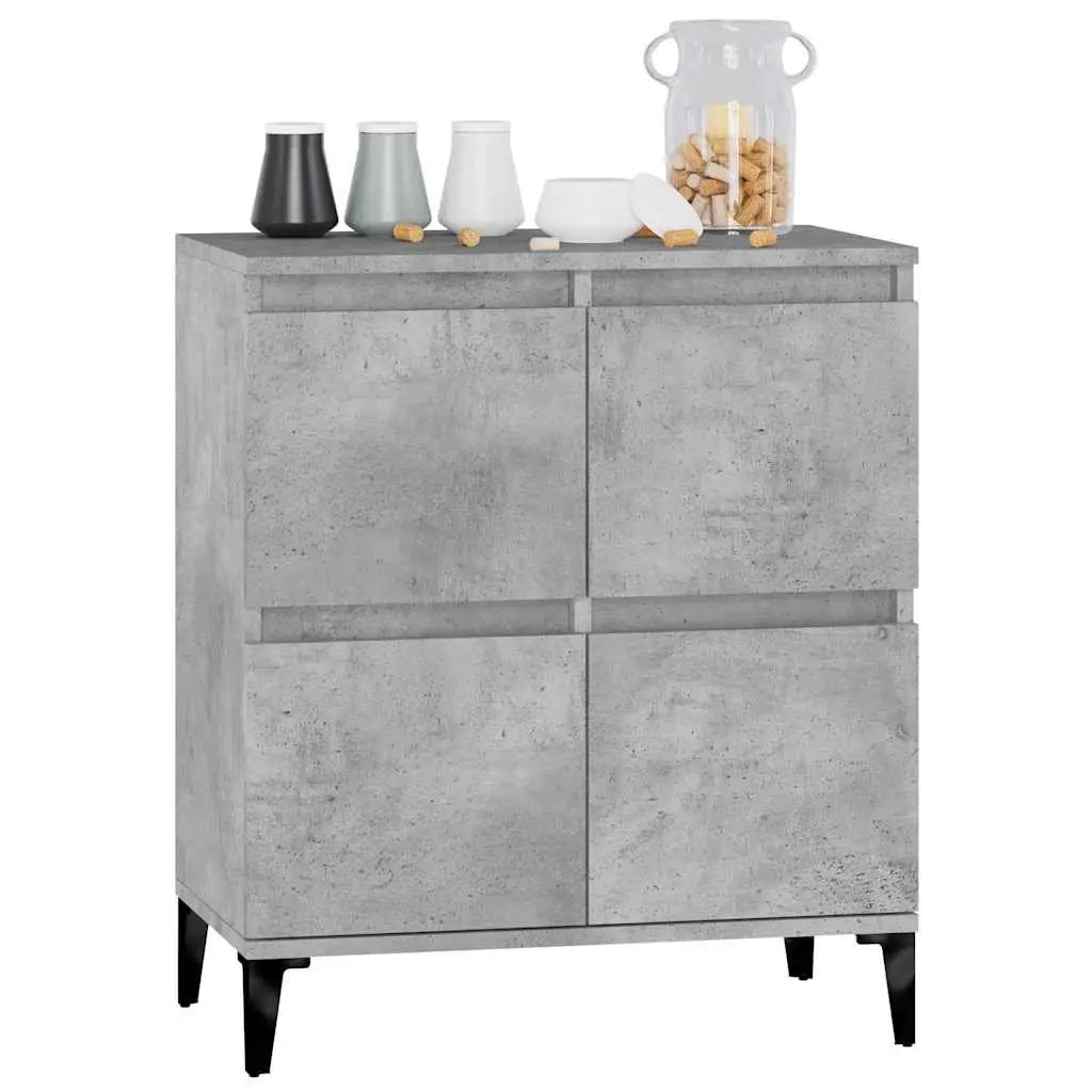 Sideboard Grey Engineered Wood Storage Cabinet 60W x 35D x 70H cm