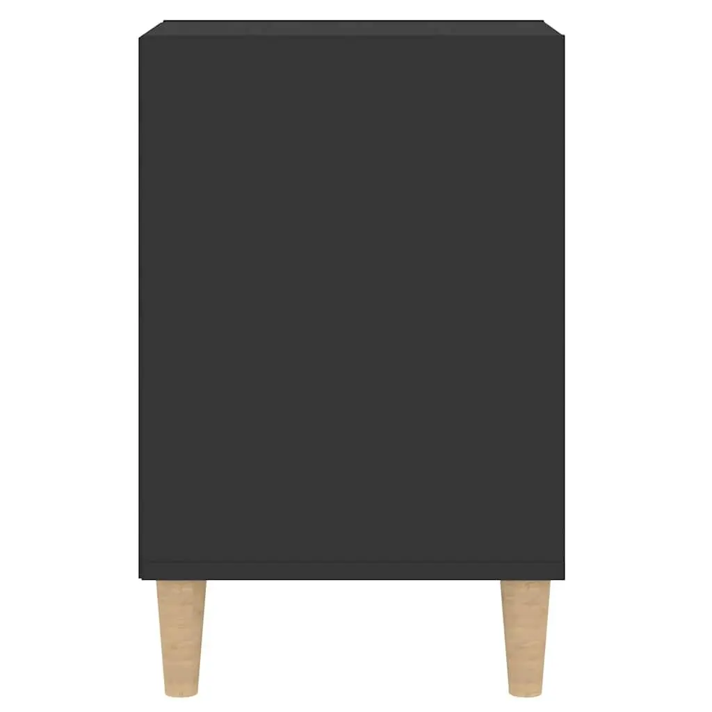 Media Unit Black Engineered Wood Storage Cabinet with Compartments and Doors 100x35x55cm