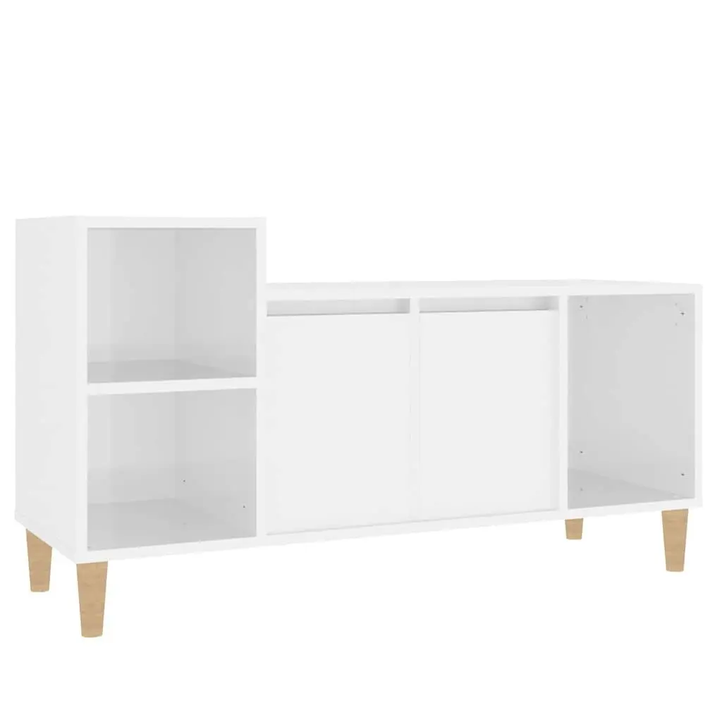 TV Cabinet High Gloss White 100 x 35 x 55 cm Engineered Wood Furniture