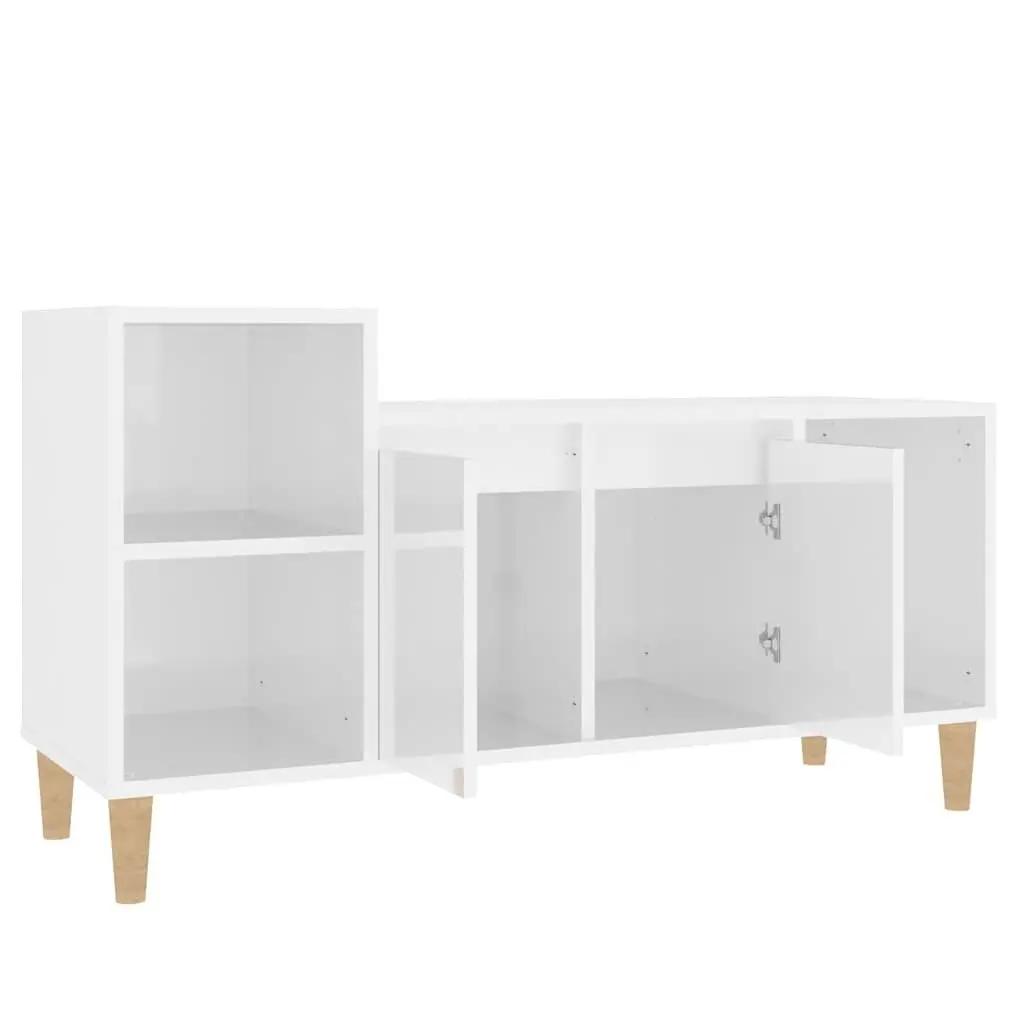 TV Cabinet High Gloss White 100 x 35 x 55 cm Engineered Wood Furniture