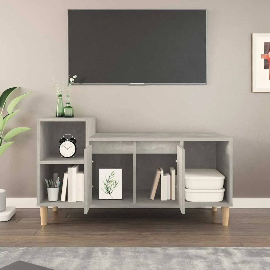 TV Cabinet Grey Engineered Wood Media Console 100x35x55cm