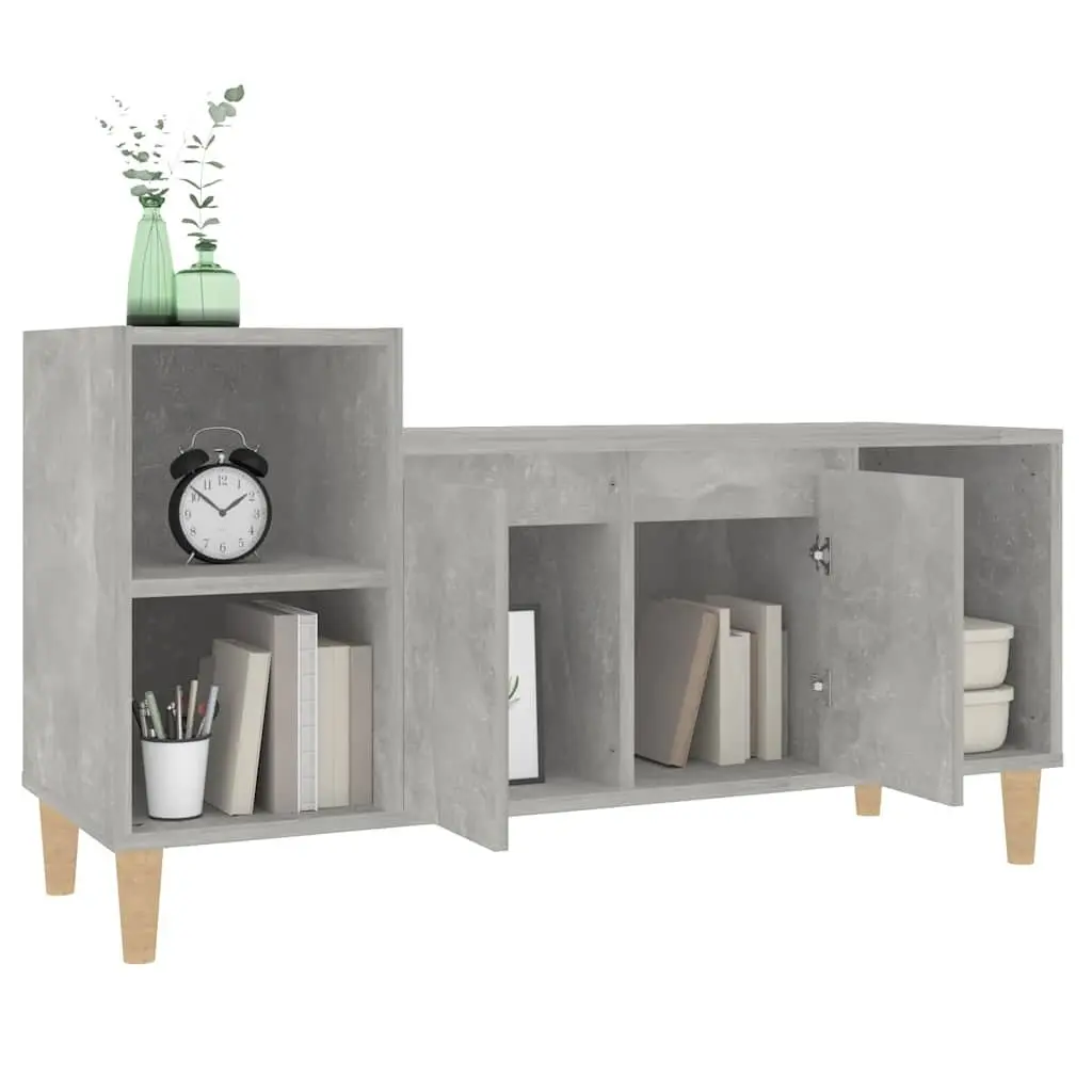 TV Cabinet Grey Engineered Wood Media Console 100x35x55cm