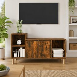 Smoked Oak TV Cabinet for Stylish Media Storage