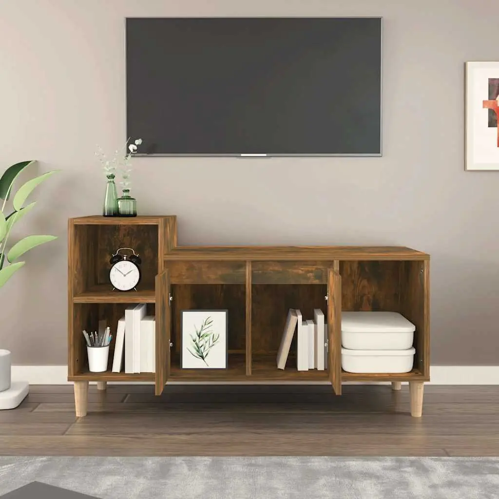 TV Cabinet Smoked Oak Media Console 100x35x55cm Engineered Wood