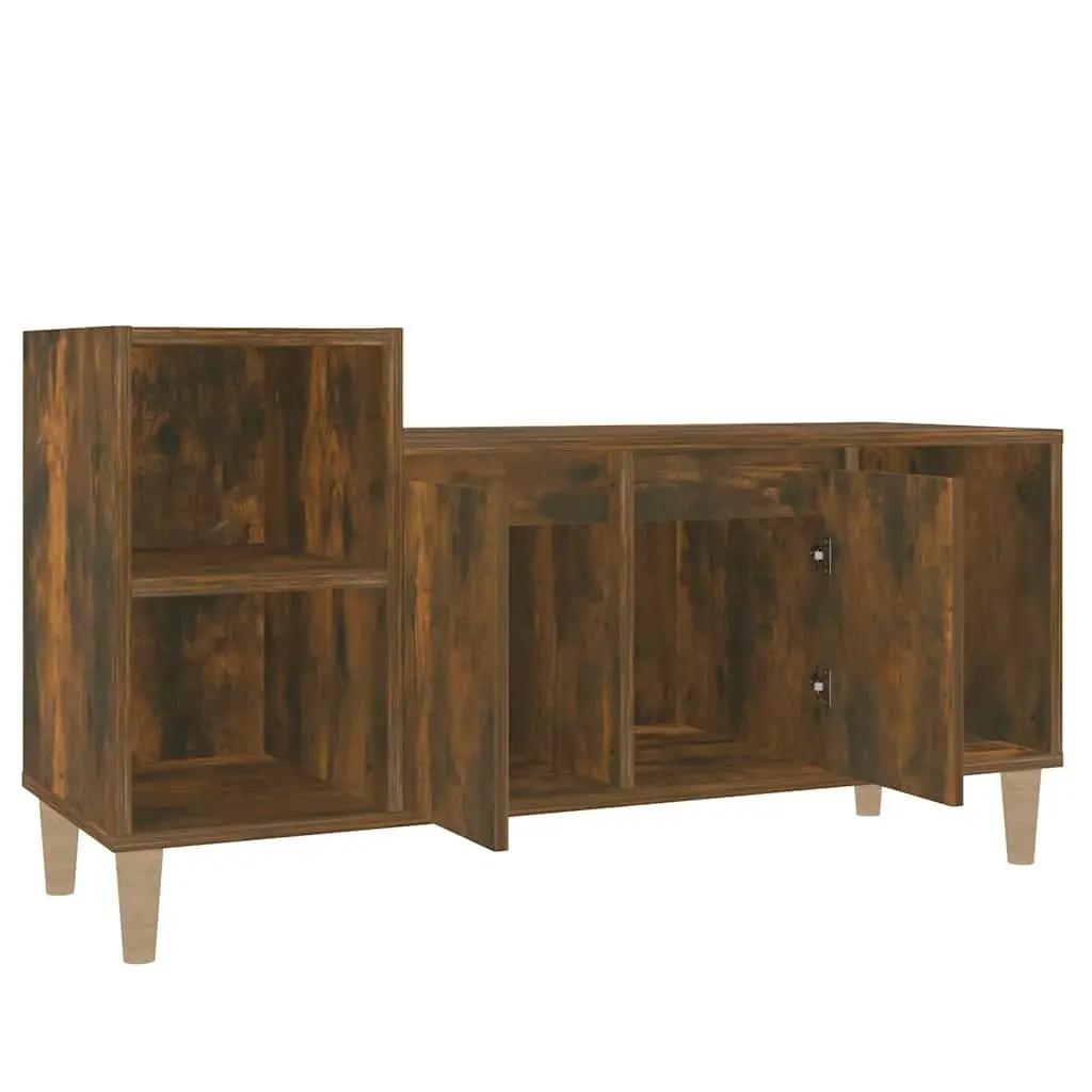 TV Cabinet Smoked Oak Media Console 100x35x55cm Engineered Wood