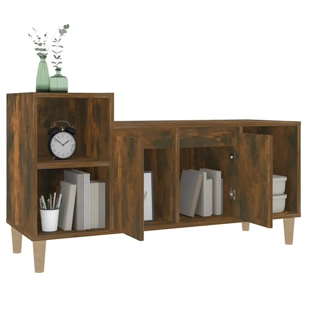 TV Cabinet Smoked Oak Media Console 100x35x55cm Engineered Wood