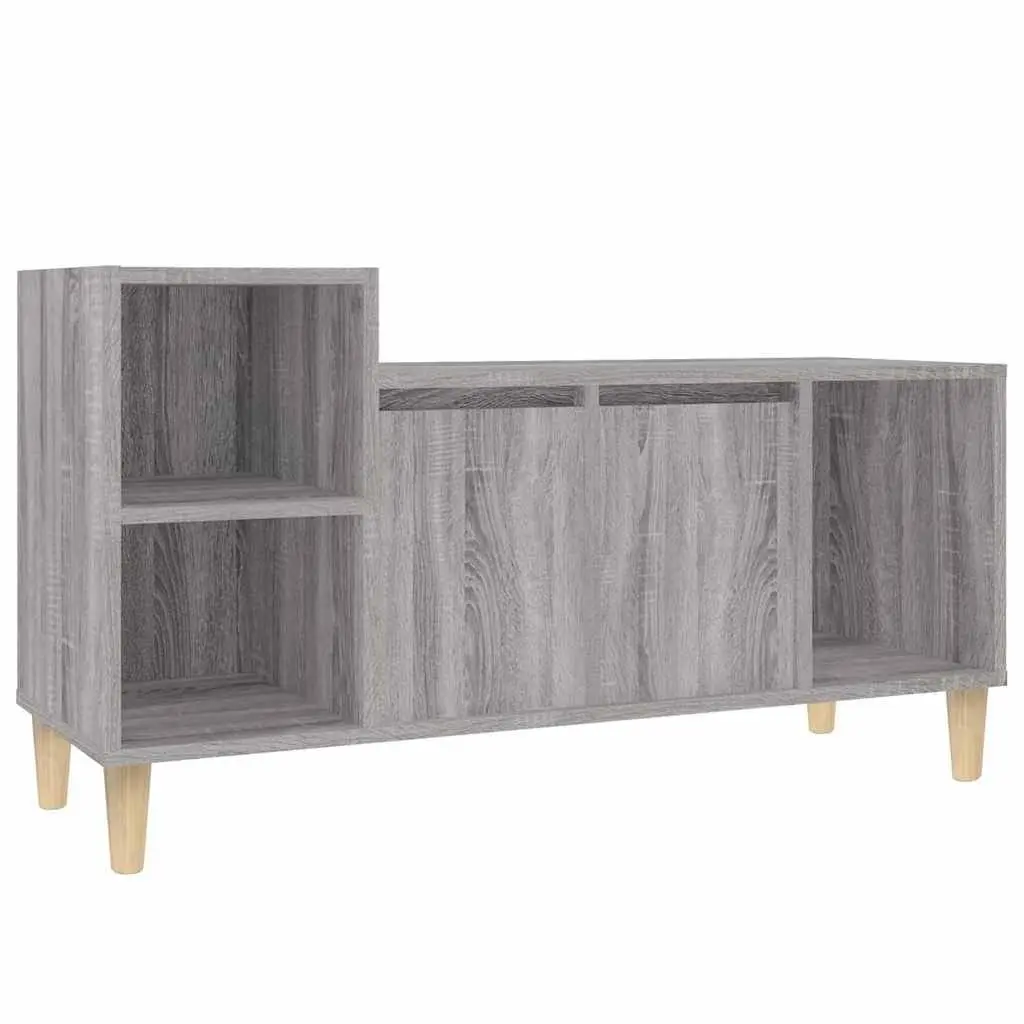 TV Cabinet Grey Sonoma 100x35x55 cm Engineered Wood Media Unit Storage with Doors