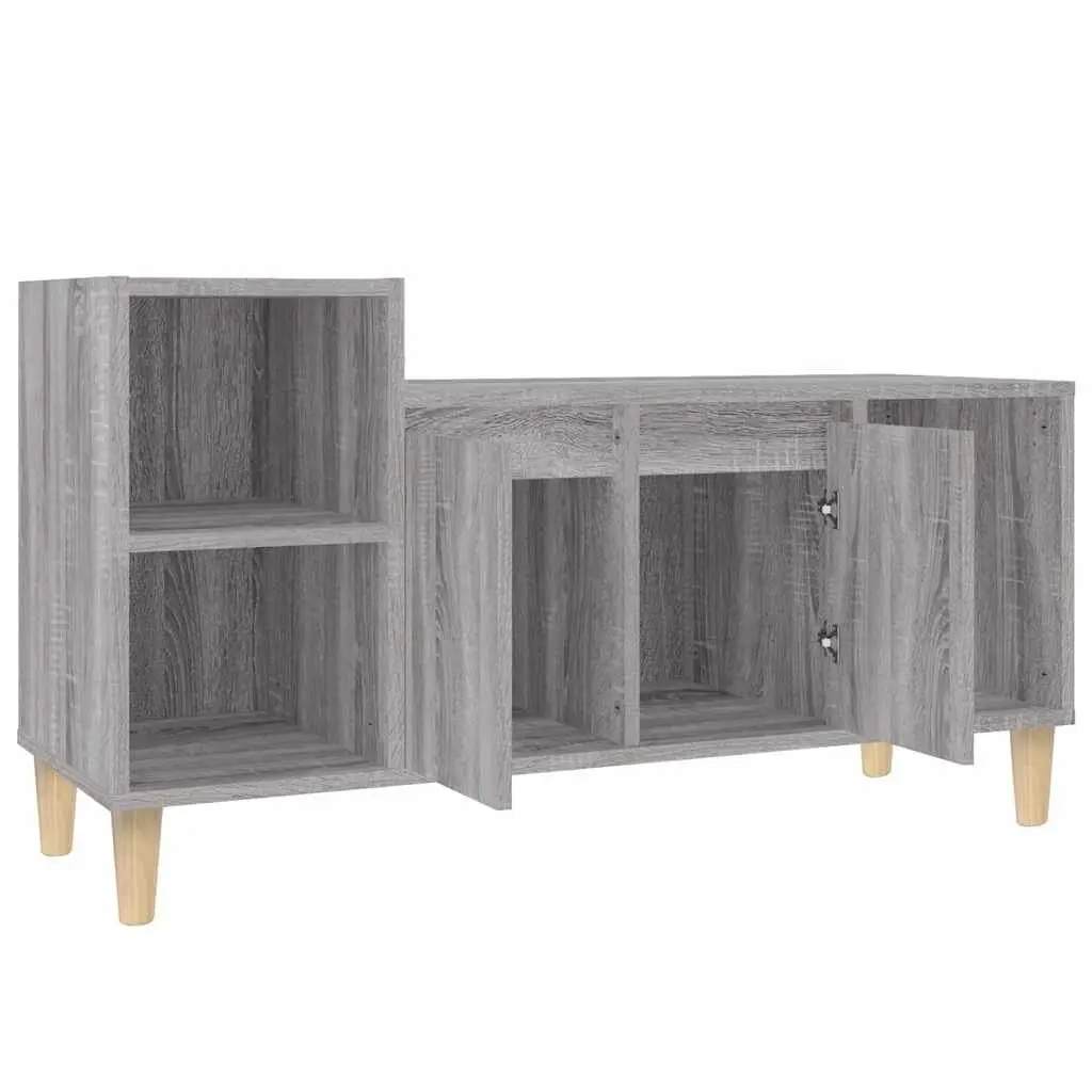 TV Cabinet Grey Sonoma 100x35x55 cm Engineered Wood Media Unit Storage with Doors
