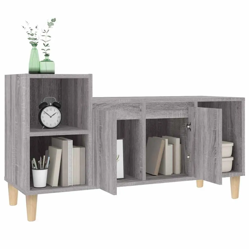 TV Cabinet Grey Sonoma 100x35x55 cm Engineered Wood Media Unit Storage with Doors