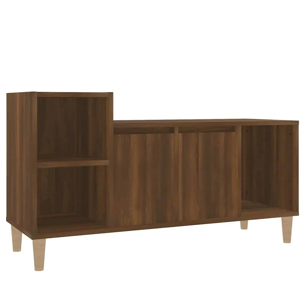 TV Cabinet Brown Oak 100x35x55cm Engineered Wood Media Storage Unit