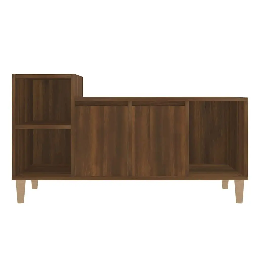TV Cabinet Brown Oak 100x35x55cm Engineered Wood Media Storage Unit