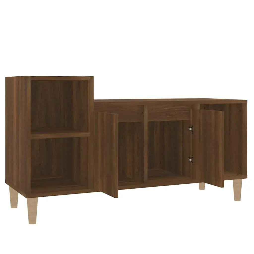 TV Cabinet Brown Oak 100x35x55cm Engineered Wood Media Storage Unit