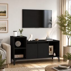Black Engineered Wood TV Cabinet 100x35x55cm