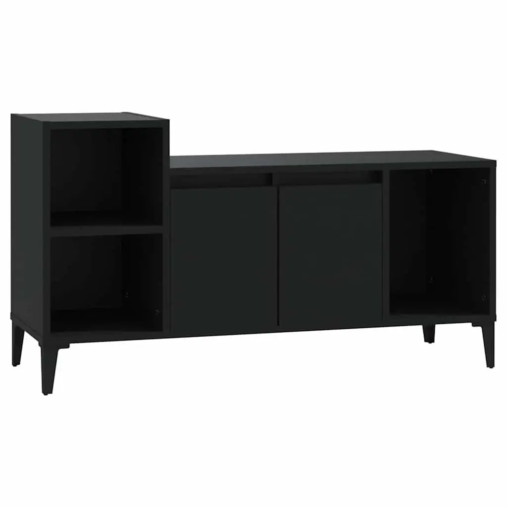 TV Cabinet Black 100x35x55cm Engineered Wood Media Storage Unit