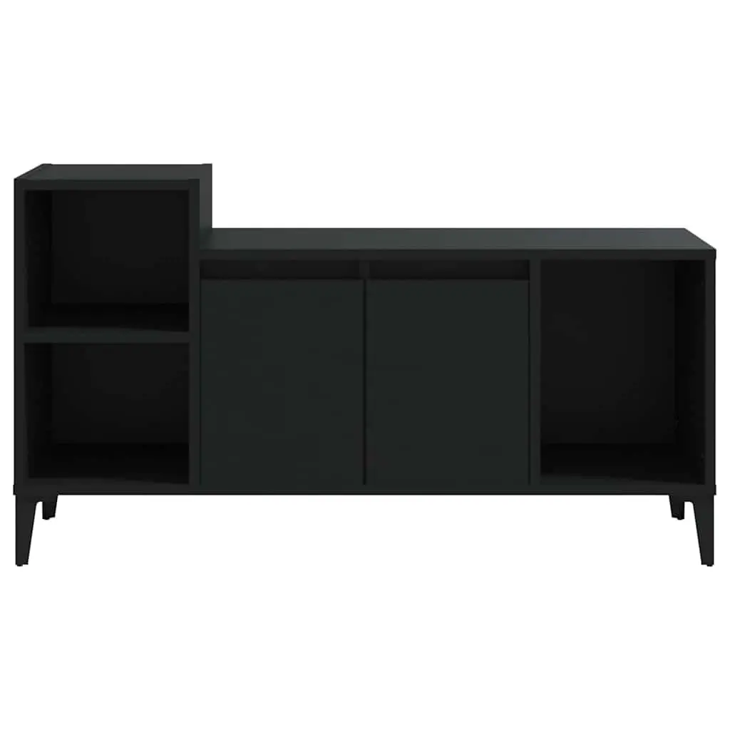 TV Cabinet Black 100x35x55cm Engineered Wood Media Storage Unit